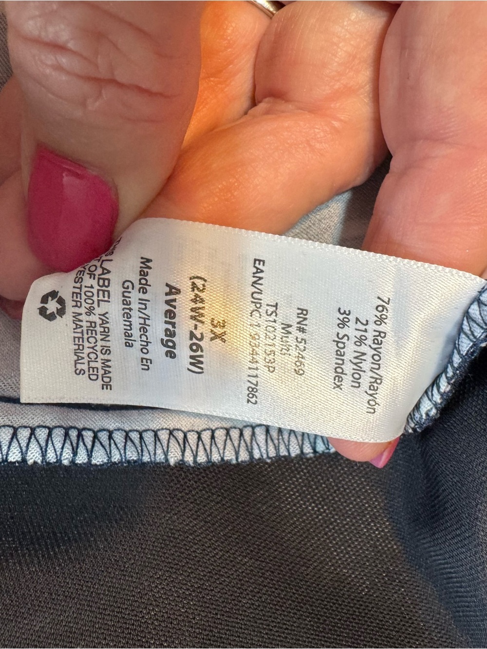NWT  Navy Floral Pants w/Tummy Control  PLUS SIZE: 3X   #3 - Picture 8 of 11
